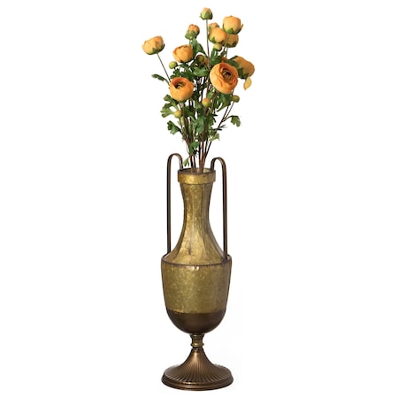 Uniquewise Antique Style 2 Handle Metal Jug Floor Vase for Entryway, Living Room or Dining Room, Large QI004440.L